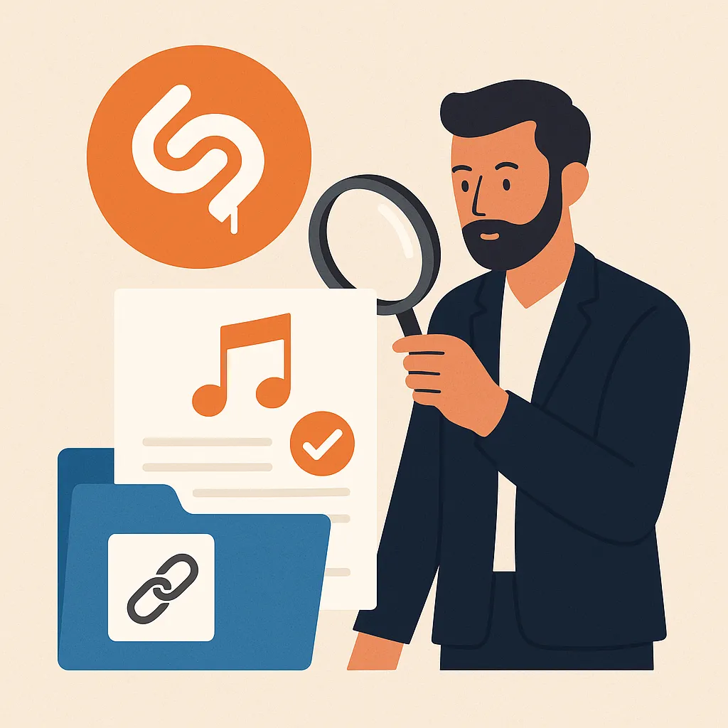 Un imprenditore controlla il riconoscimento di un brano su Shazam, ma la licenza resta diretta con MoosBox