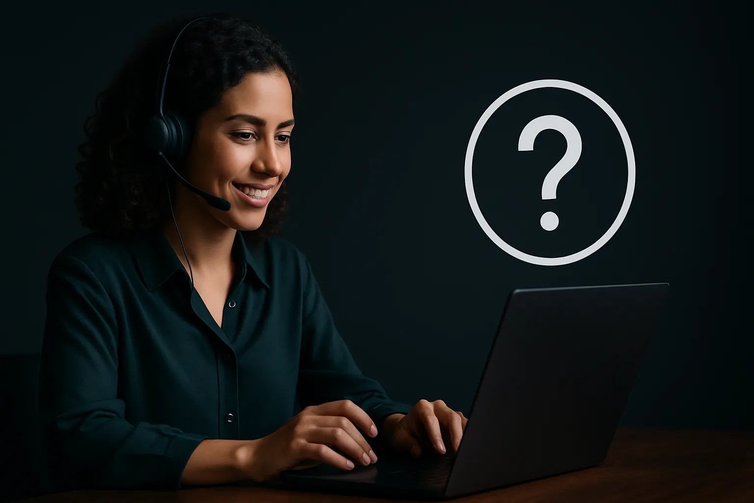 Persona che utilizza laptop per assistenza MoosBox, concetto di supporto e tutorial