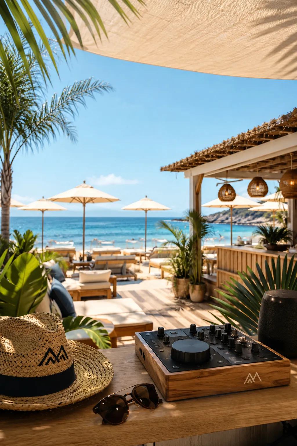 Stabilimento Balneare sul mare con atmosfera estiva e musica per beach club MoosBox