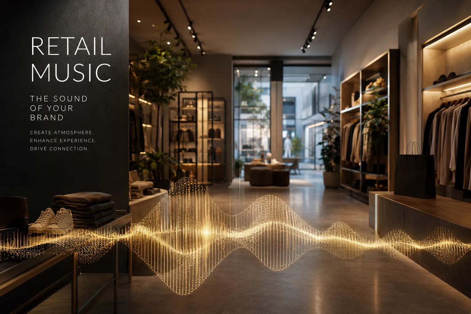 Musica per negozi e retail music in una boutique moderna con atmosfera sonora e branding sensoriale